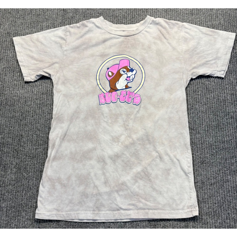 Buc-ee's In My Buc-ee's Era Gray Acid Wash Graphic T-Shirt Small